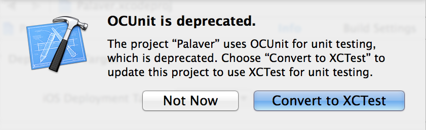 OCUnit is deprecated, Convert to XCTest